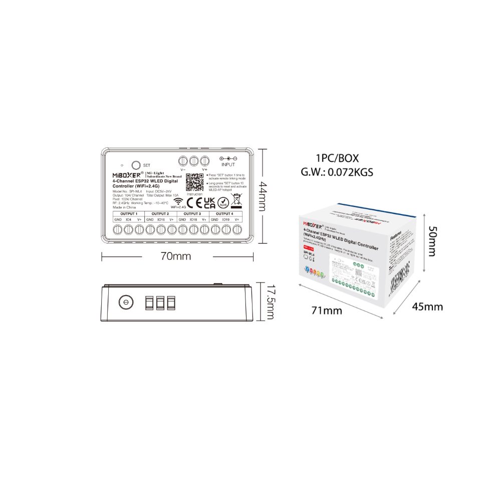 Ws2812B - Miboxer SPIW5-4 5in1 SPI คอนโทรลเลอร์ LED