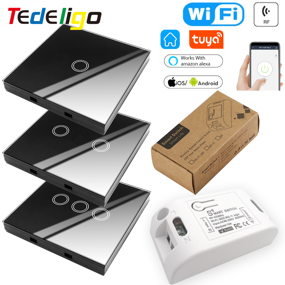 Relay Module 1 Channel - สวิตช์ไฟติดผนังแบบสัมผัส WiFi Tuya Smart APP ไร้สาย
