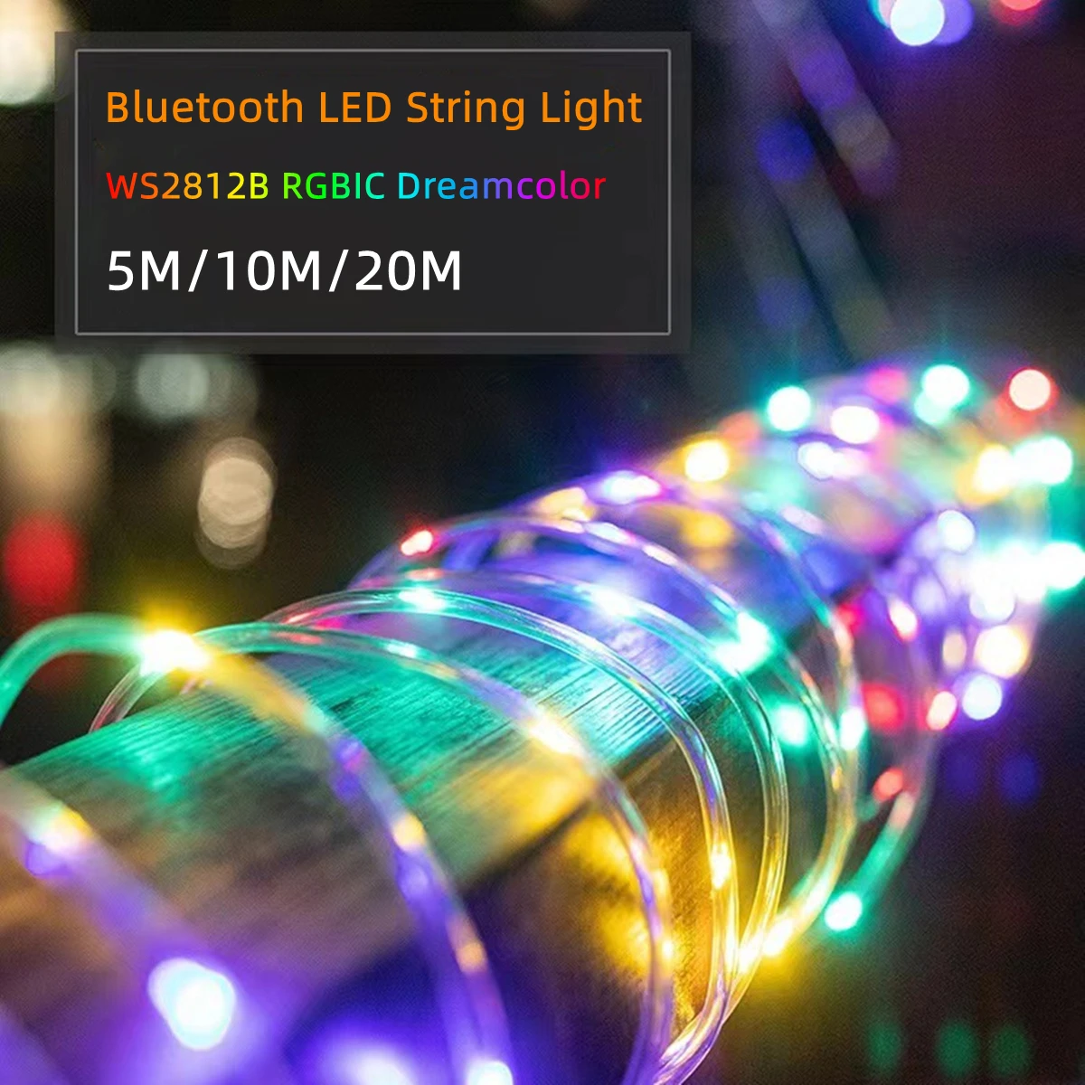 Ws2812B - ไฟประดับตกแต่งรั้วหน้าต่างลานกลางแจ้ง สายไฟ USB 5V RGB IC