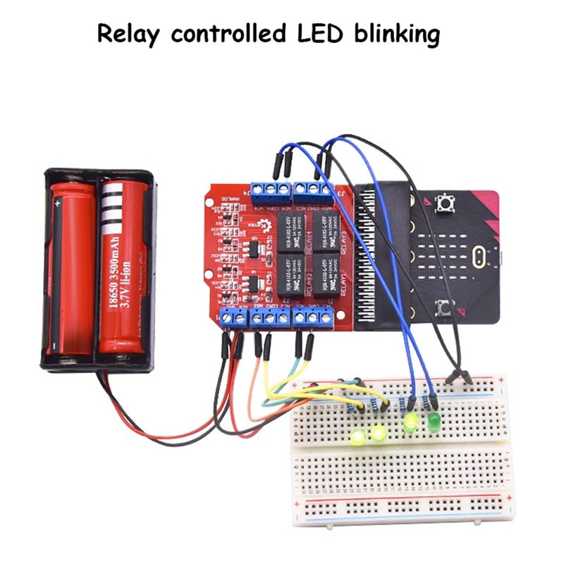 Relay Module 4 Channel - โมดูลรีเลย์ 4 ช่อง A64I Microbit Shield