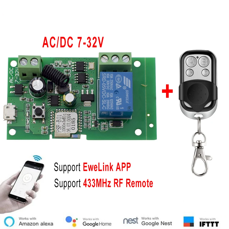 Ewelink AC/DC 5V 7 V-32 V 1 ช่ - Relay Module 1 Channel บทวิจารณ์และราคา