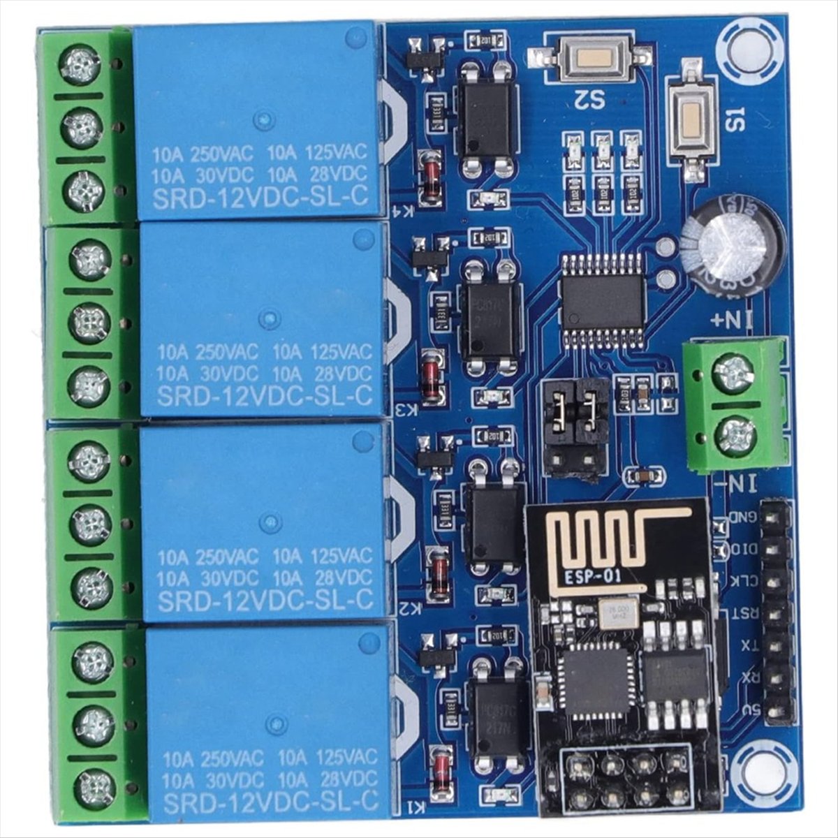 ซุปเปอร์เซลล์ 4 ช่องไวไฟโมดูลร - Relay Module 4 Channel บทวิจารณ์และราคา