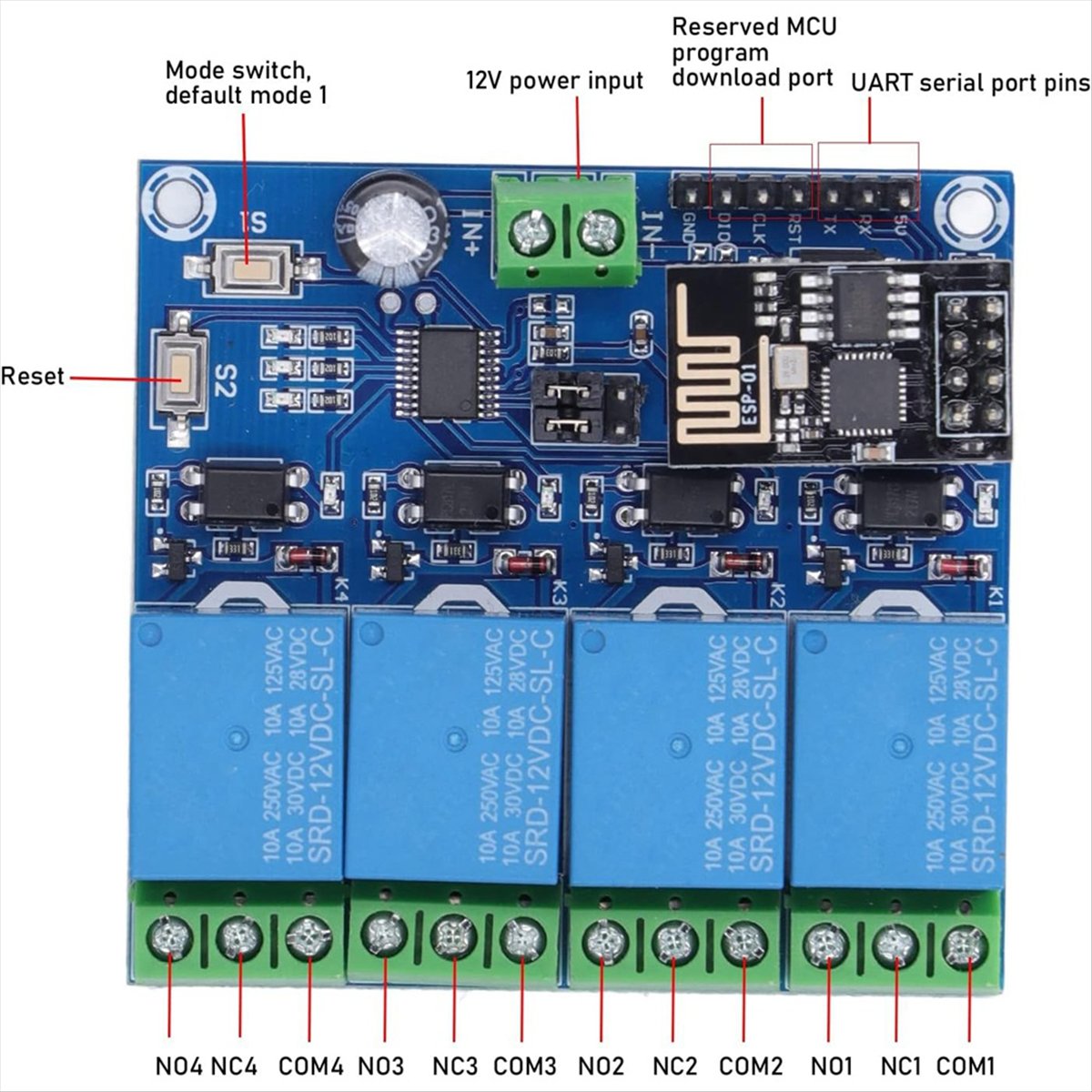 ซุปเปอร์เซลล์ 4 ช่องไวไฟโมดูลร - Relay Module 4 Channel บทวิจารณ์และราคา
