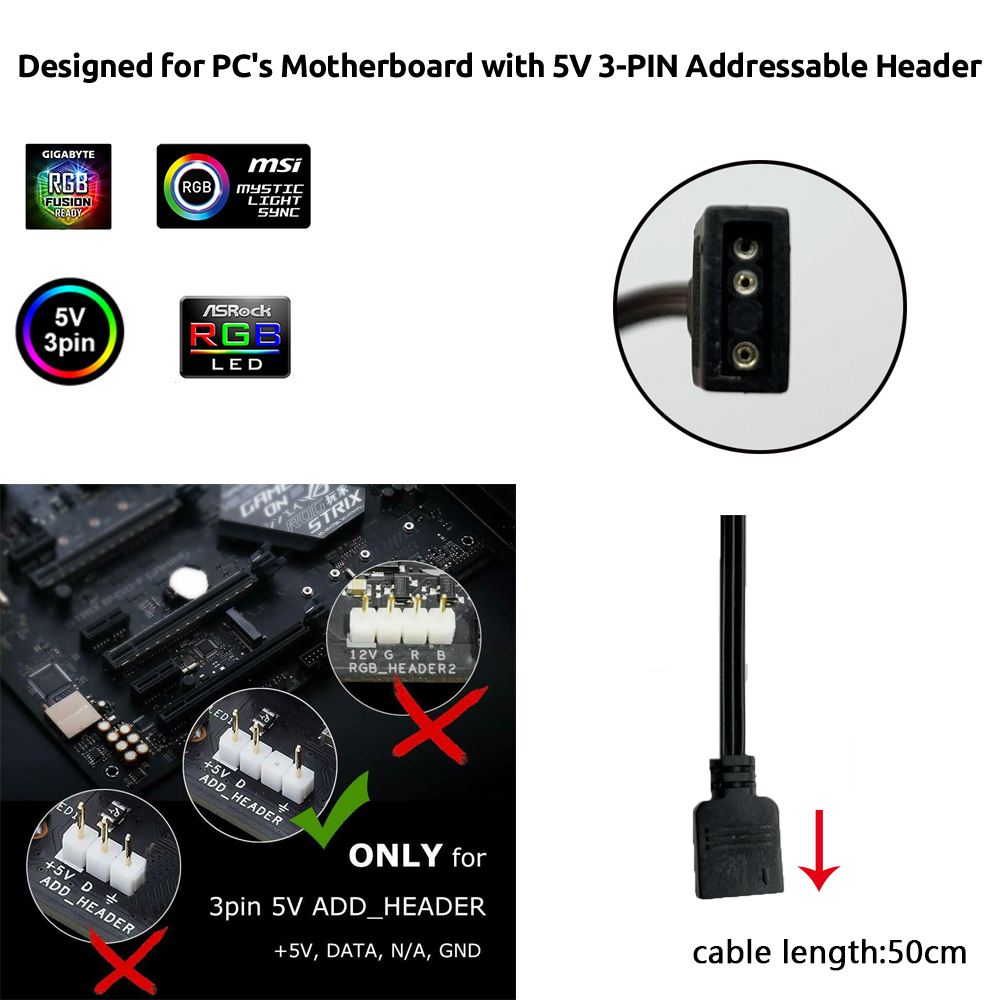 หัวต่อ 5V ARGB 3 พิน สำหรับเคส - Ws2812B Strip 5V บทวิจารณ์และราคา
