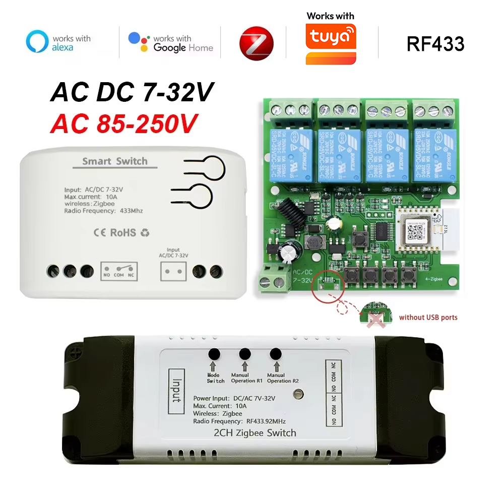 สวิตช์ซิกบีแบบ Dry Contact Sma - Relay Module 4 Channel บทวิจารณ์และราคา