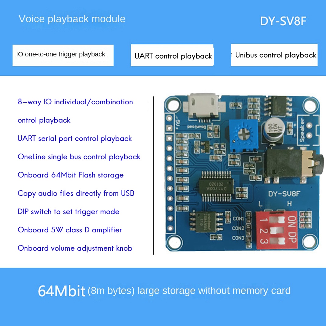 ABZZ-DY-SV8F เสียงการเล่นโมดูล - Sd Card Module บทวิจารณ์และราคา